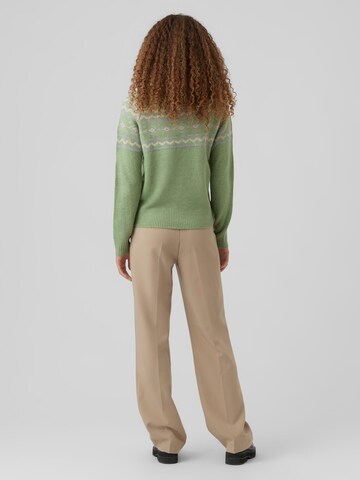 VERO MODA Sweater 'Fifi Fairisle' in Green