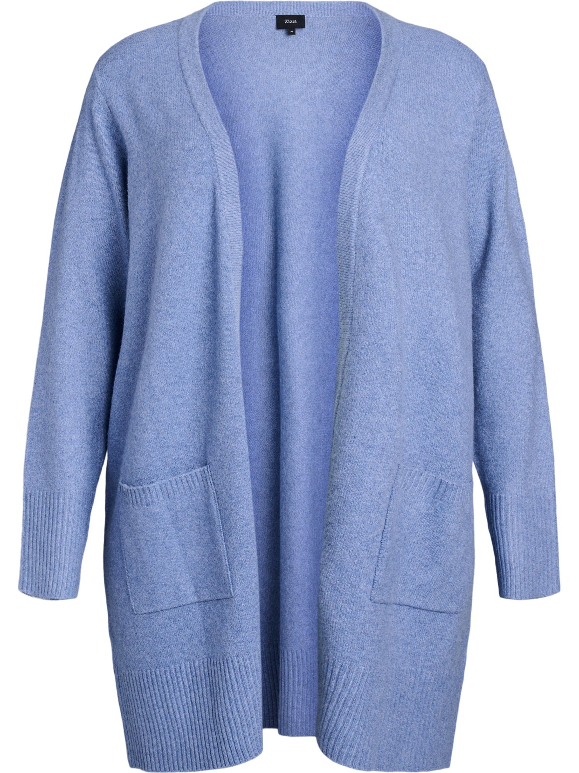 Zizzi Πλεκτή ζακέτα 'Casunny' σε μπλε: μπροστά