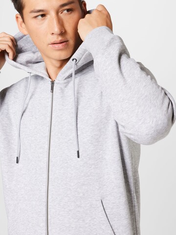 JACK & JONES Tepláková bunda 'STAR' - Sivá