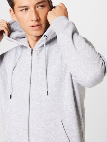 JACK & JONES Zip-Up Hoodie 'STAR' in Grey