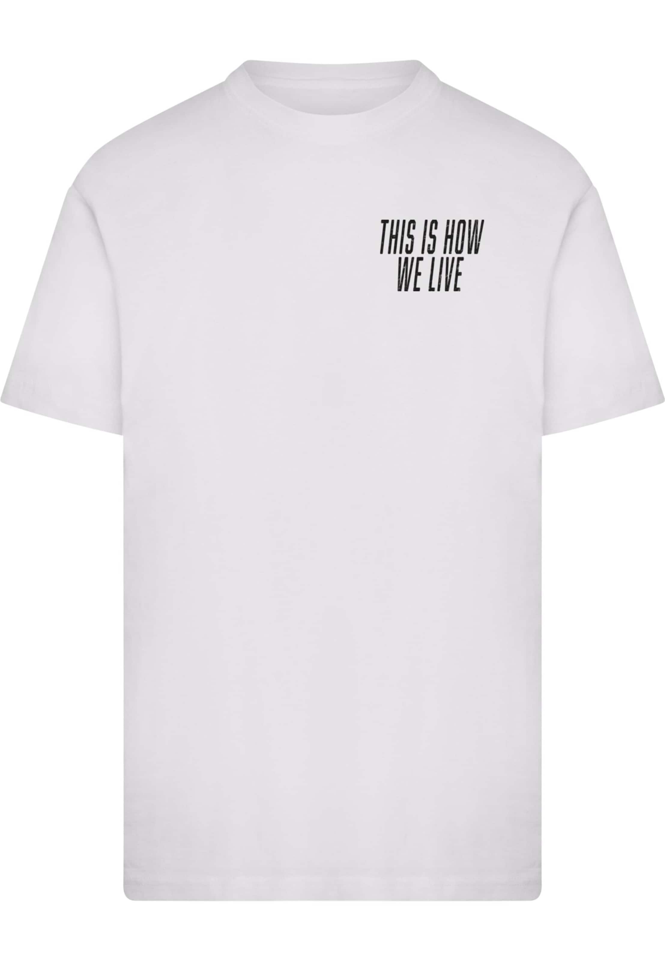 Mister Tee Póló 'This Is How We Live' - fehér: elől