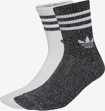 Chaussettes '3-Stripes Glitter Crew 2 Pairs' ADIDAS ORIGINALS en noir : devant