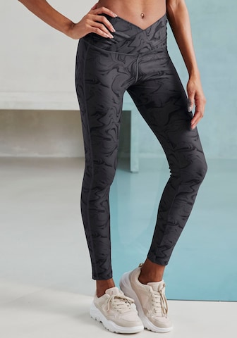 LASCANA ACTIVE Skinny Funktionshose in Grau: predná strana