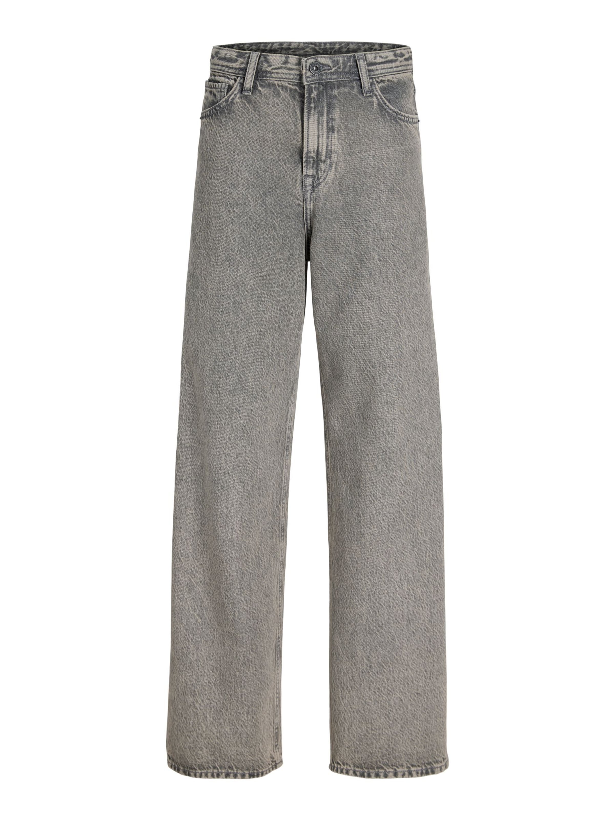 Jack & Jones Junior Wide leg Jeans 'JJIDAVE JJORIGINAL' in Grey: front