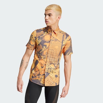 ADIDAS PERFORMANCE Regular fit Athletic Button Up Shirt in Orange: front