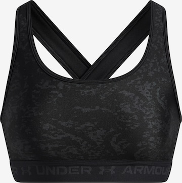 UNDER ARMOUR Bustier Sport bh ' Crossback Mid Print ' in Zwart: voorkant