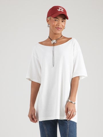 WEEKDAY Oversized tričko 'Mai' – bílá: přední strana