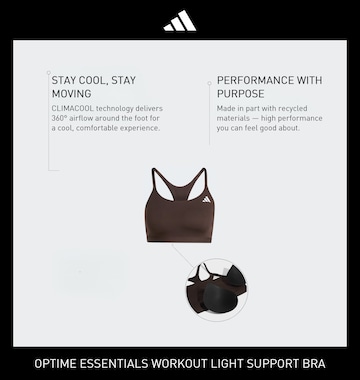 Bustino Reggiseno sportivo 'Optime Essentials' di ADIDAS PERFORMANCE in marrone