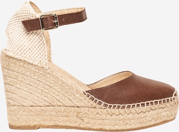 Alhamas - Zapatos destalonado 'Alpargata Cuña 10 cm' en marrón: frente
