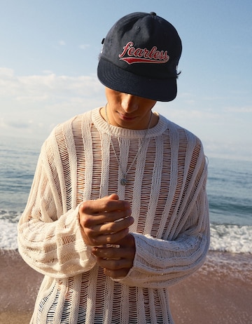 Bershka Čiapka 'VARSITY' - Modrá