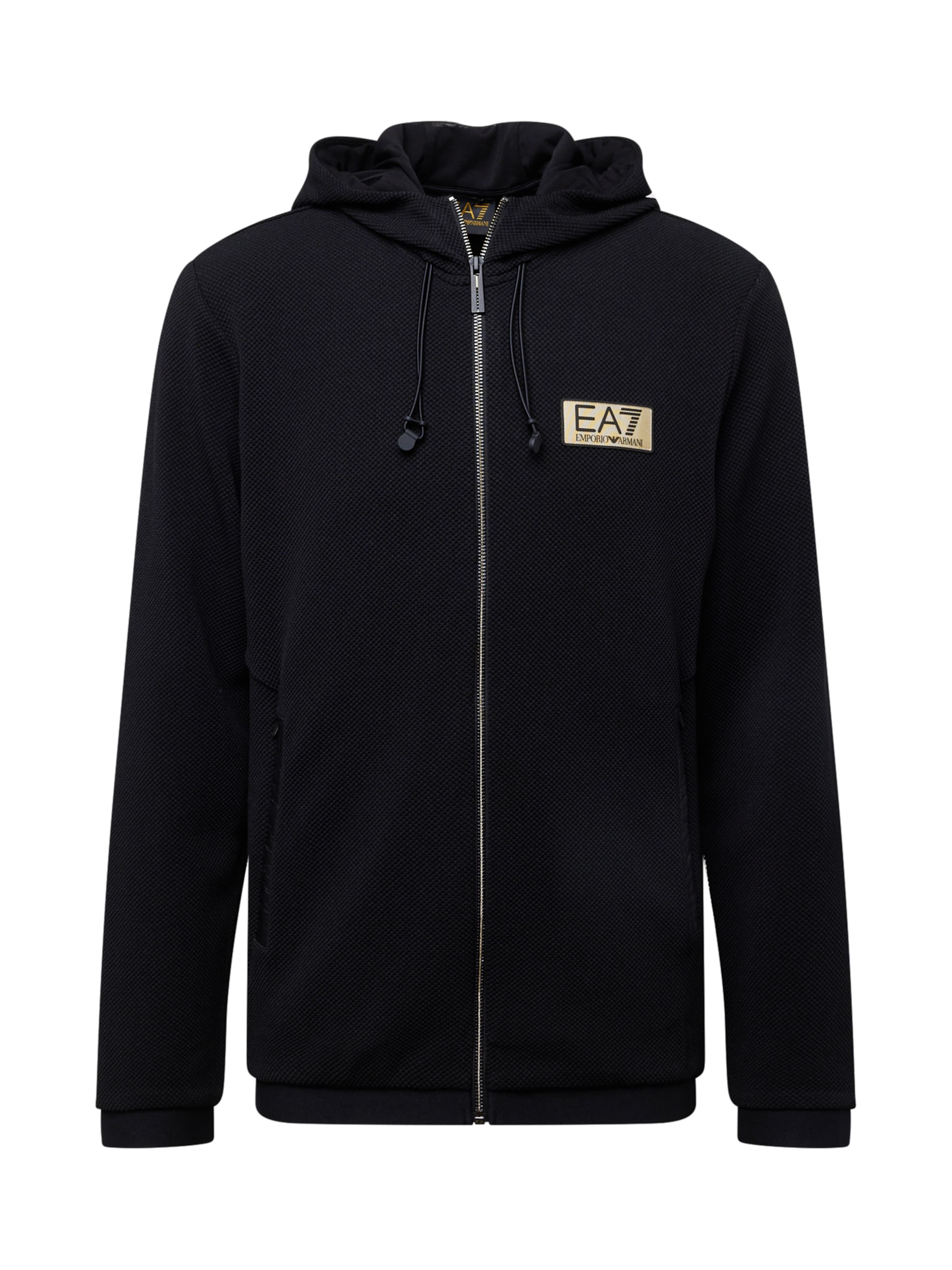 EA7 Emporio Armani Sweatjacke in Schwarz: Vorderseite