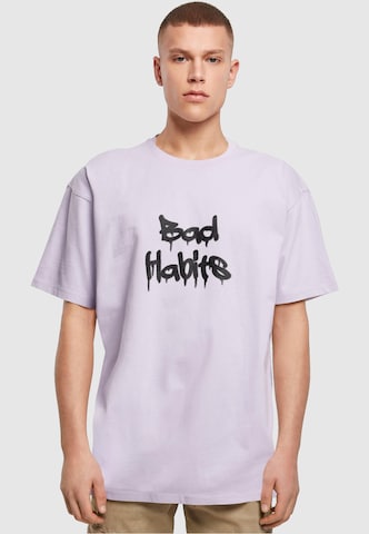 T-Shirt 'Bad Habits' Merchcode en violet : devant