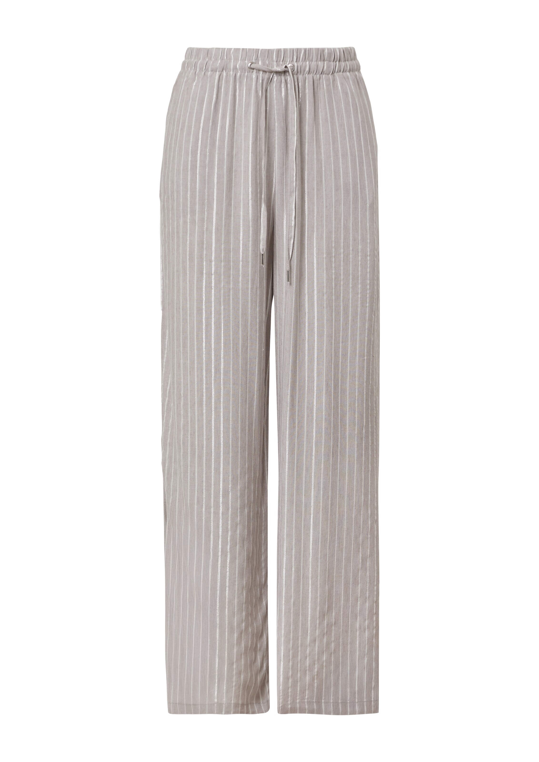 QS Wide leg Broek in Grijs: voorkant