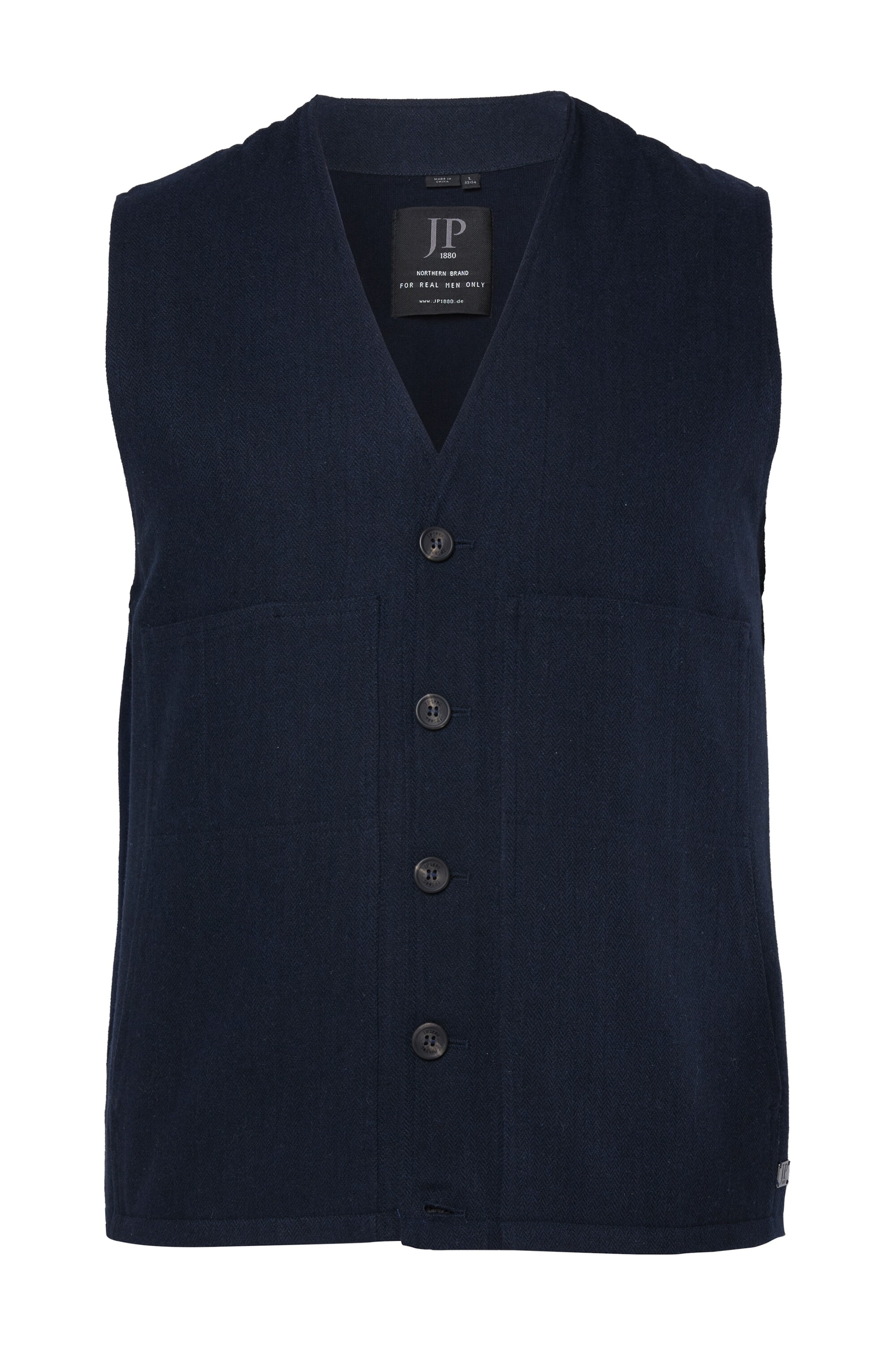 JP1880 Weste in Blau: Vorderseite