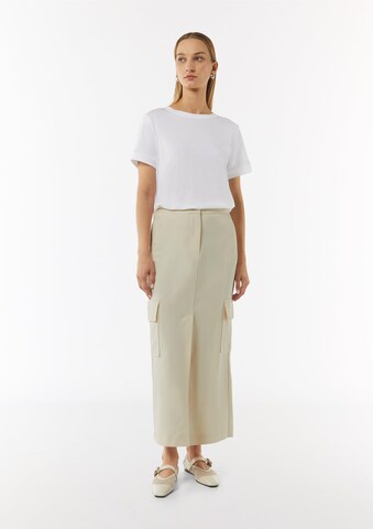 Jupe comma casual identity en beige : devant