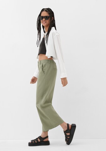 Wide leg Pantaloni di QS in verde