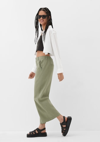 QS Zvonové kalhoty Kalhoty – zelená