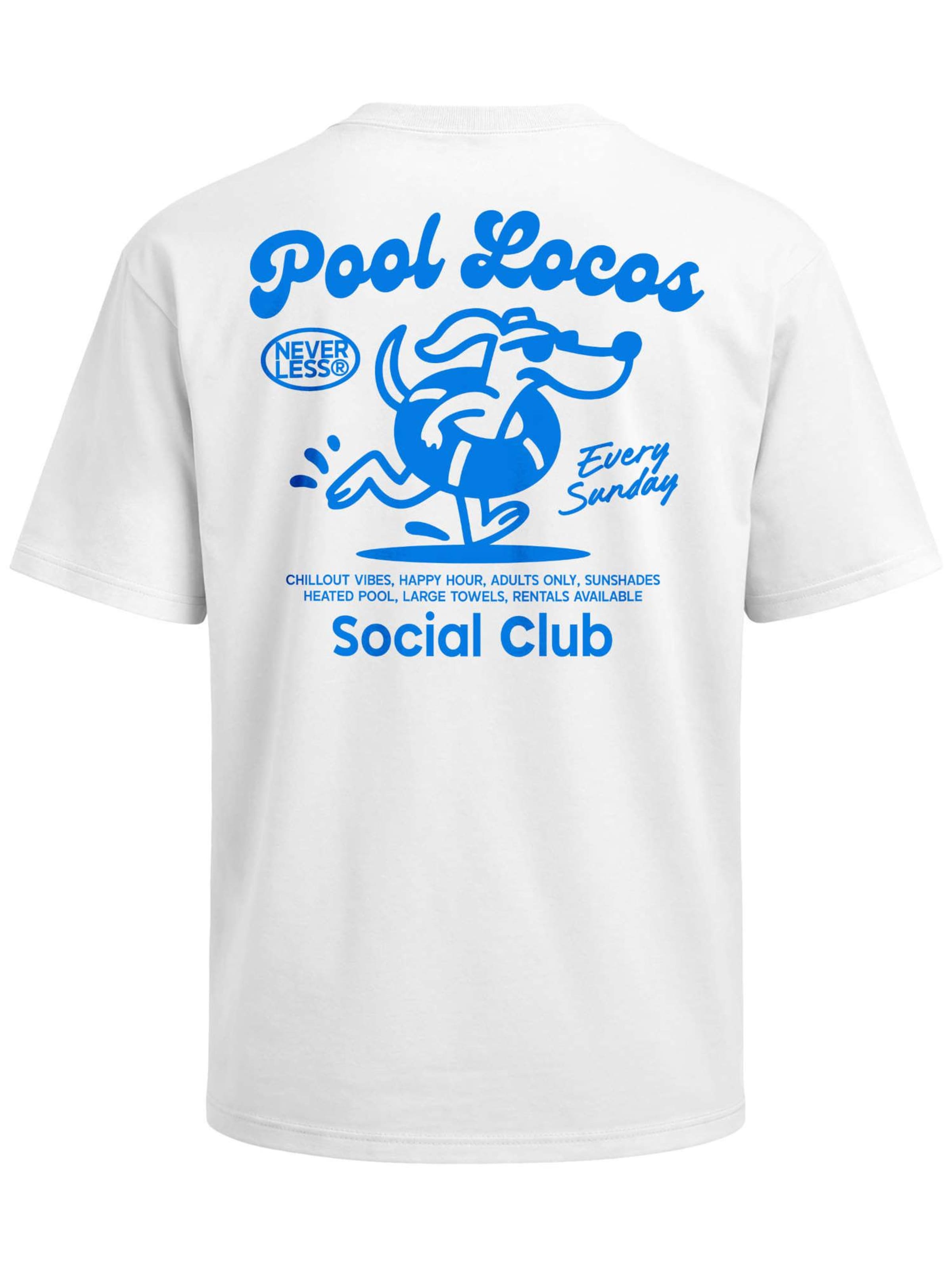 Neverless Shirt 'Pool Locos'‌‌‌‌‌‌‌‌‌ in Weiß: Vorderseite