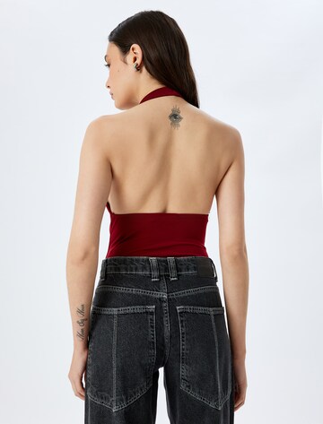 Koton Shirt Bodysuit in Red