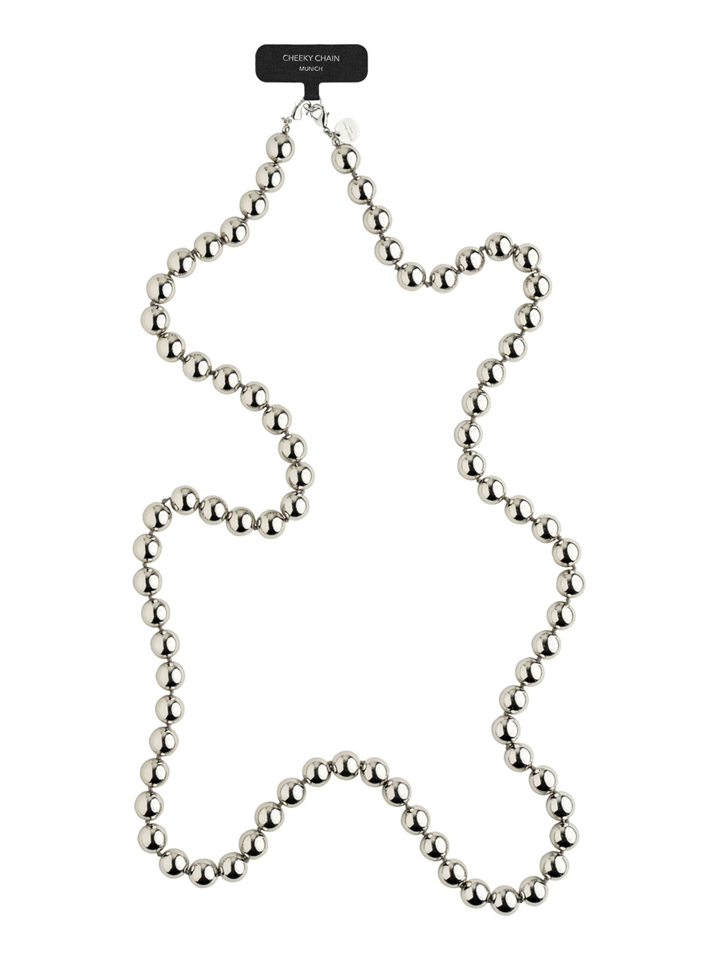 Protection pour smartphone 'Poppy' Cheeky Chain Munich en argent : devant