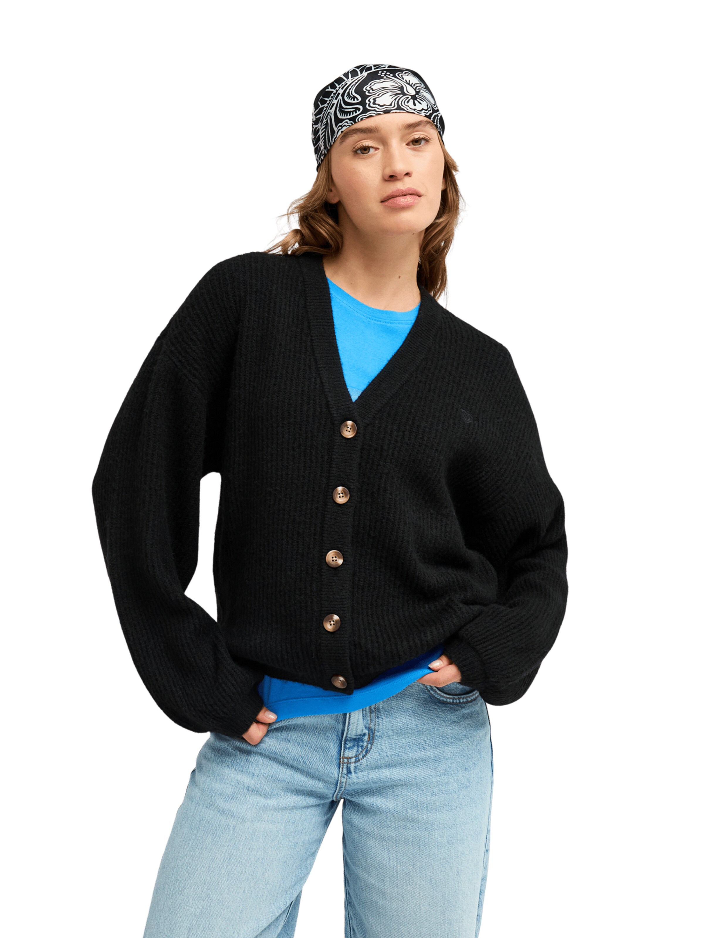 BILLABONG Knit Cardigan in Black: front