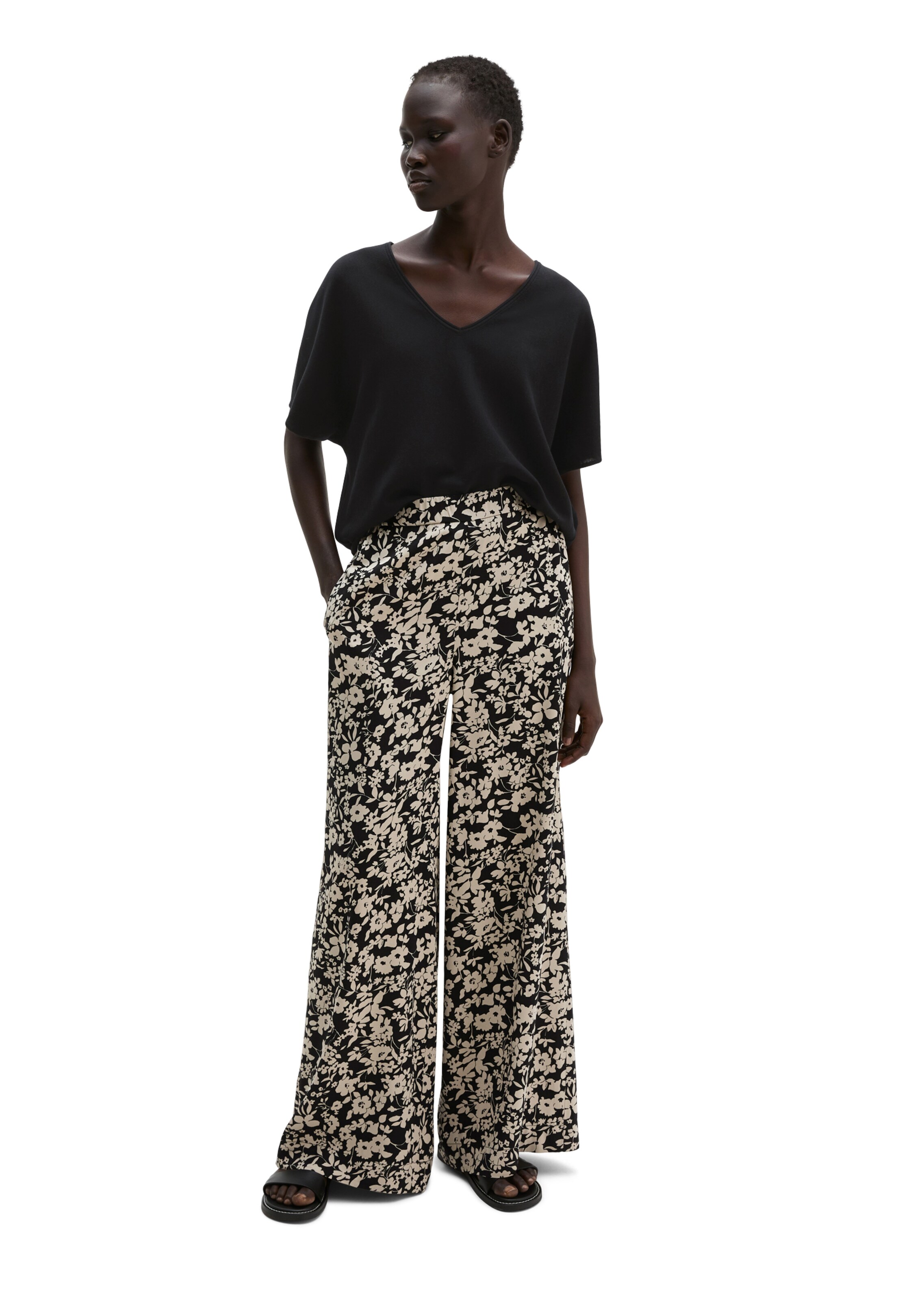 Marc O'Polo Wide leg Παντελόνι σε μαύρο