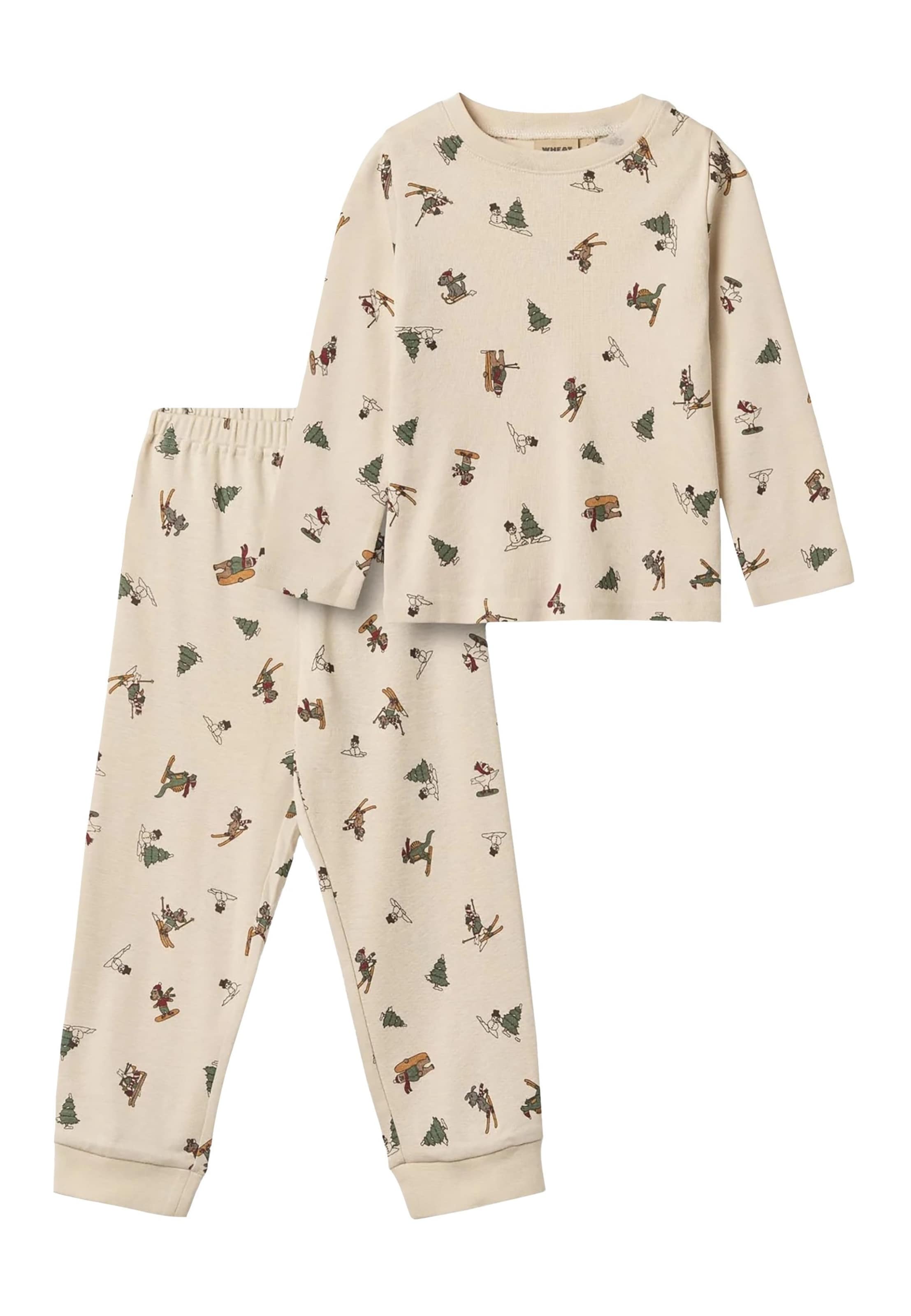 WHEAT - Pijama 'Milan' em bege: frente