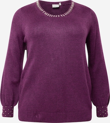 purpurinė ONLY Carmakoma Megztinis 'ALESSIA': priekis