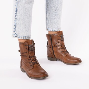 MUSTANG Lace-Up Ankle Boots in Brown