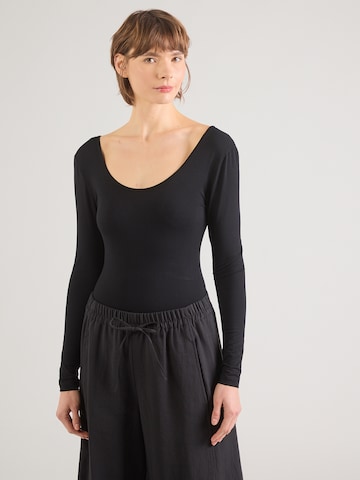 ABOUT YOU Блуза боди 'Luna' в черно: отпред