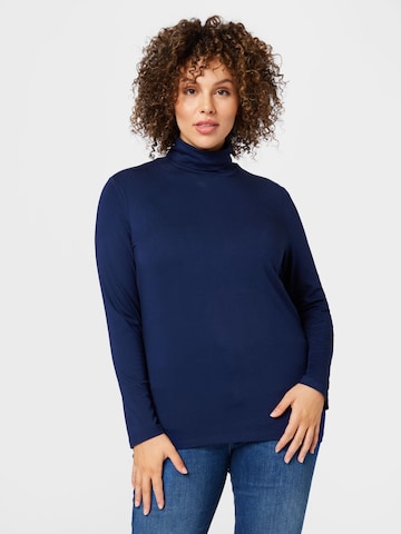 Lauren Ralph Lauren Plus - Camisa 'ALANA' em azul: frente