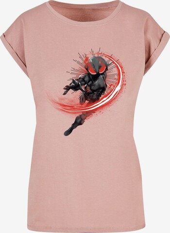 Maglietta 'Aquaman - Black Manta Flash' di ABSOLUTE CULT in rosa: frontale