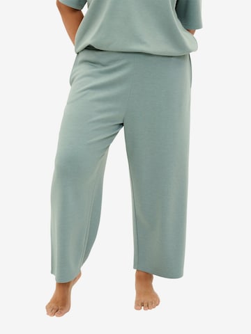 Wide Leg Pantalon de pyjama 'Malisa' Zizzi en vert : devant