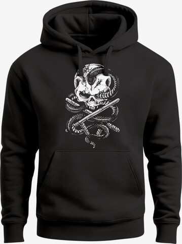 Neverless Sweatshirt 'Skull Snake' in Schwarz: Vorderseite