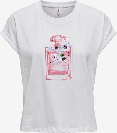 ONLY T-shirt 'DORIS' en bleu clair / émeraude / rose clair / blanc, Vue avec produit