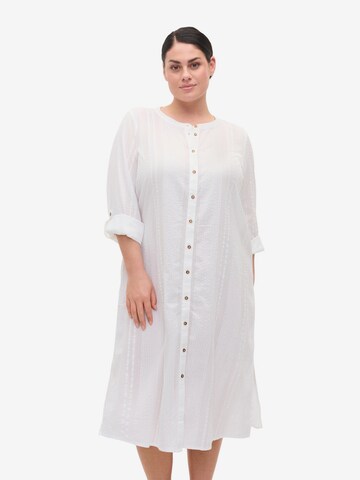 Zizzi Shirt Dress 'Kalid' in White: front