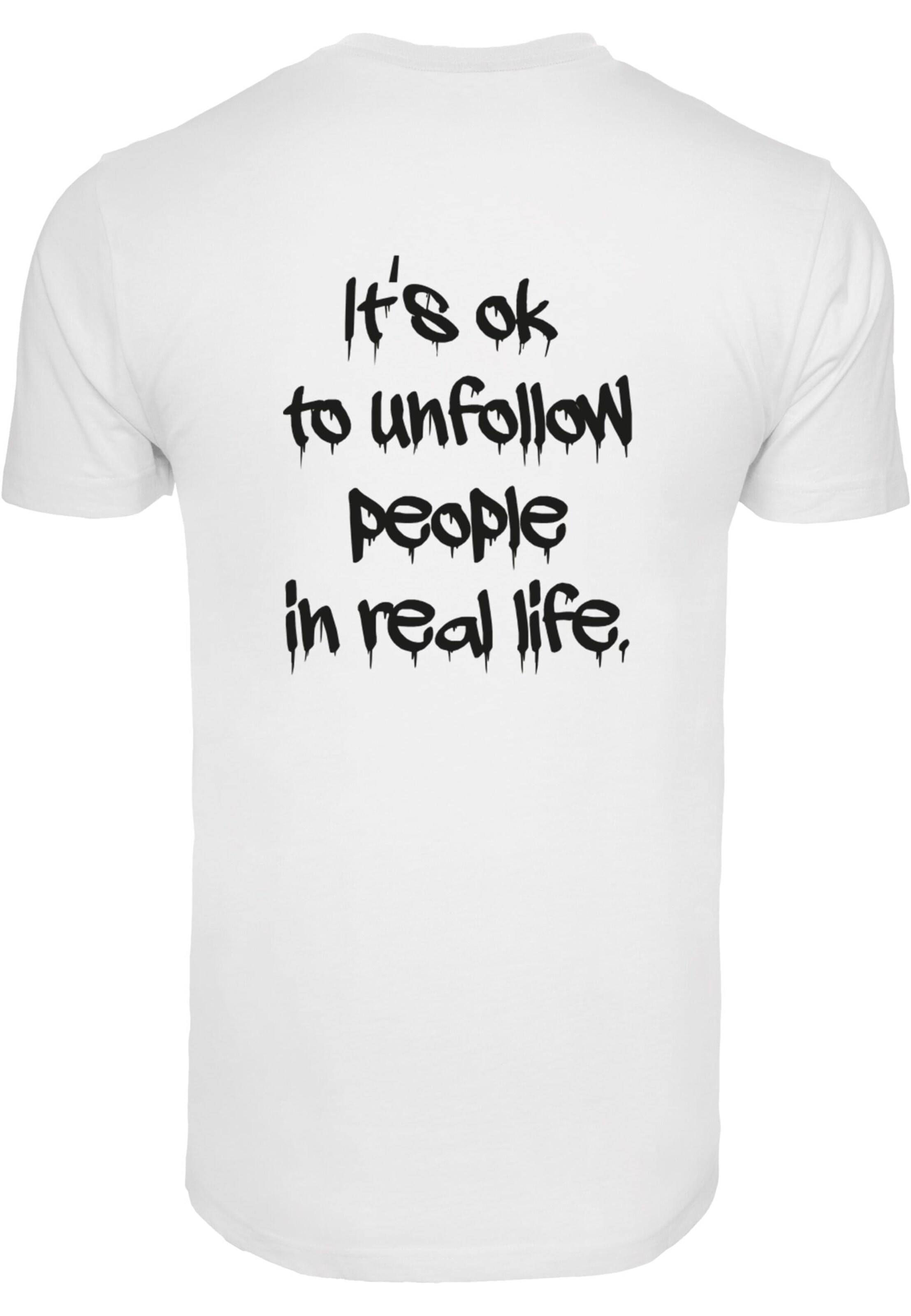 Merchcode T-Shirt 'Unfollow' in Weiß