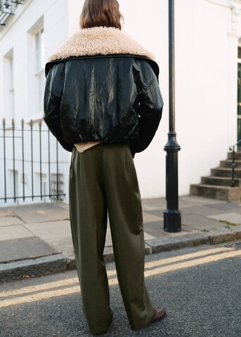 MANGO Wide Leg Hose 'NASA' in Grün