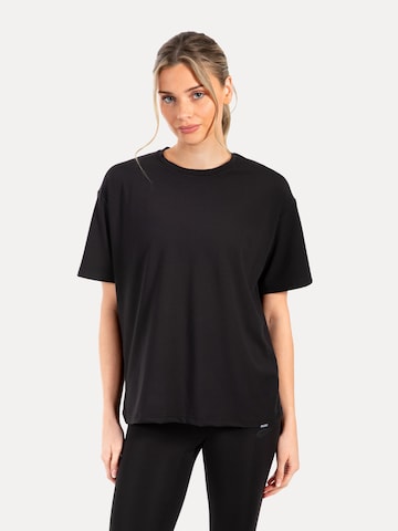 Smilodox Damen T-Shirt Oversize in Schwarz: Vorderseite