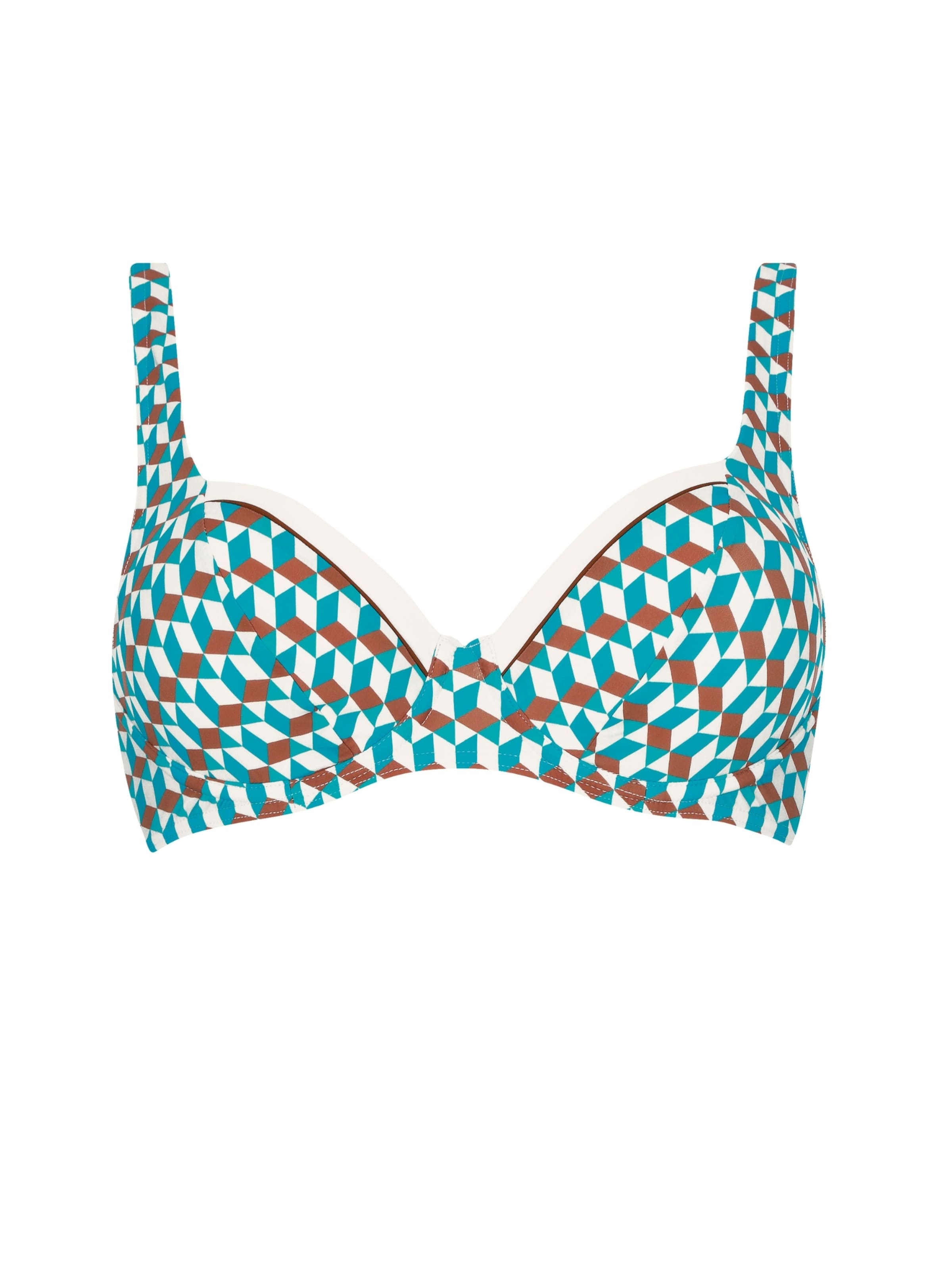 SUNFLAIR T-shirt Bikini top in Blue: front