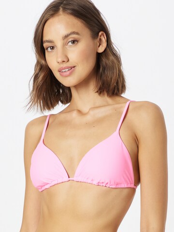 HOLLISTER - Triángulo Top de bikini en rosa: frente
