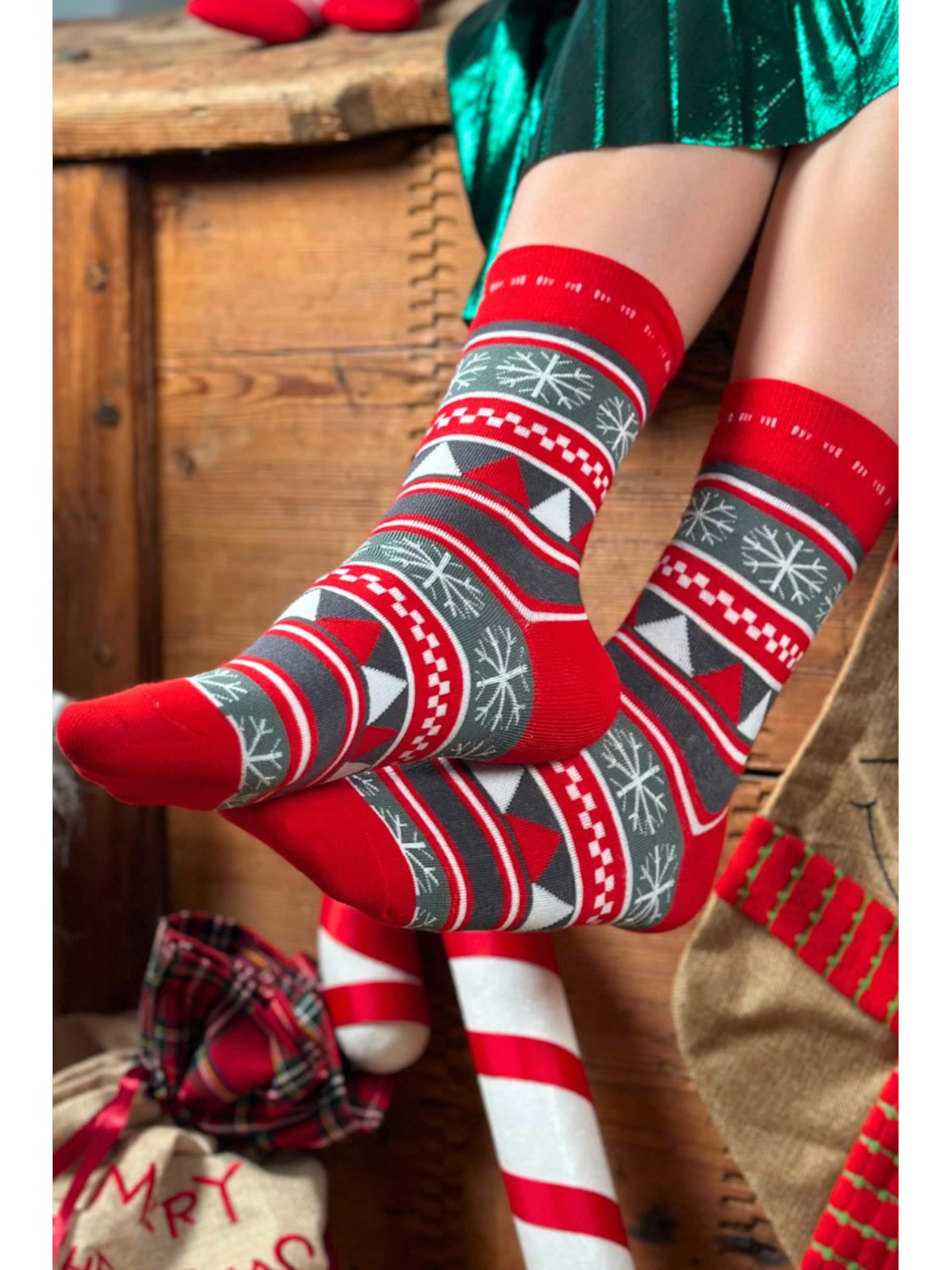 Sokisahtel - Calcetines 'CULLY striped cotton Christmas socks' en Mezcla de colores