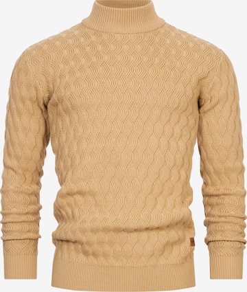 INDICODE JEANS Sweater 'Alpha' in Beige: front