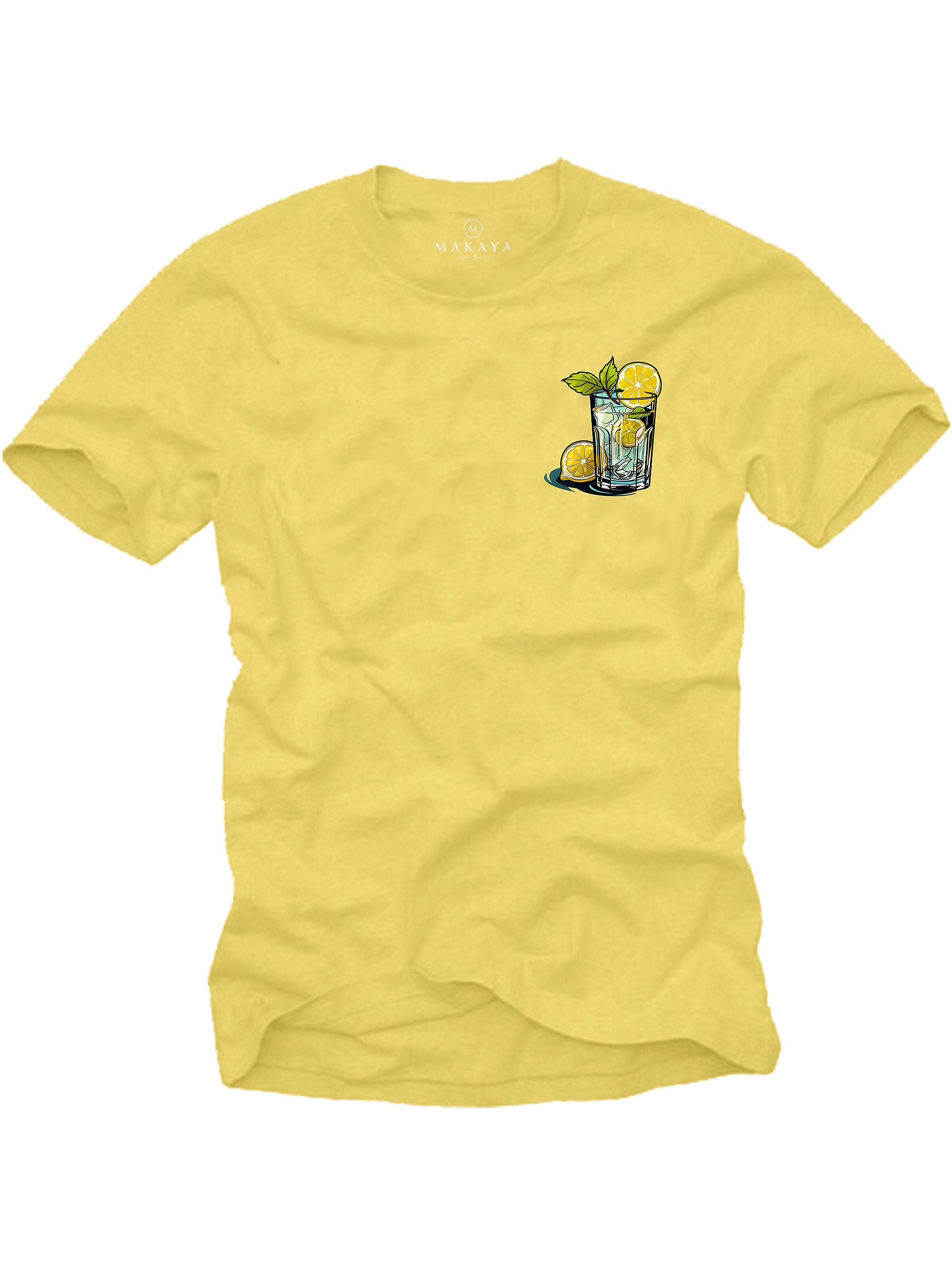 MAKAYA Shirt 'Gin Tonic' in Yellow: front
