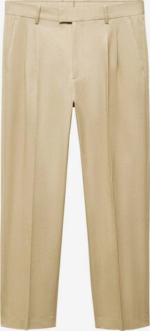 MANGO MAN Regular Pleat-Front Pants 'noto' in Beige: front