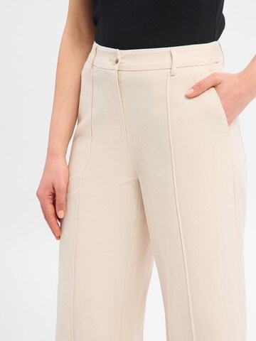 OPUS Regular Bundfaltenhose in Beige