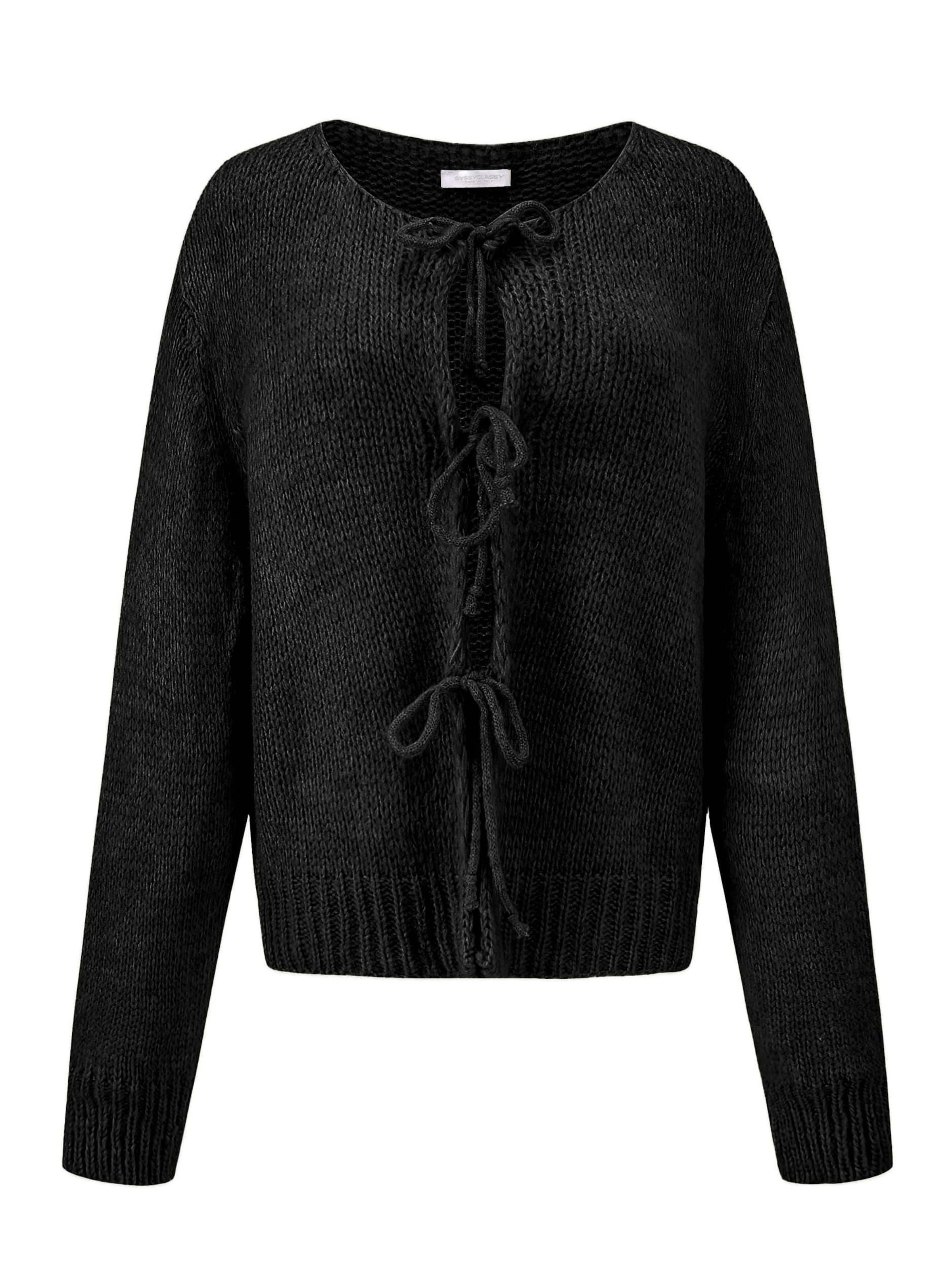 SASSYCLASSY Oversized Cardigan in Black: front