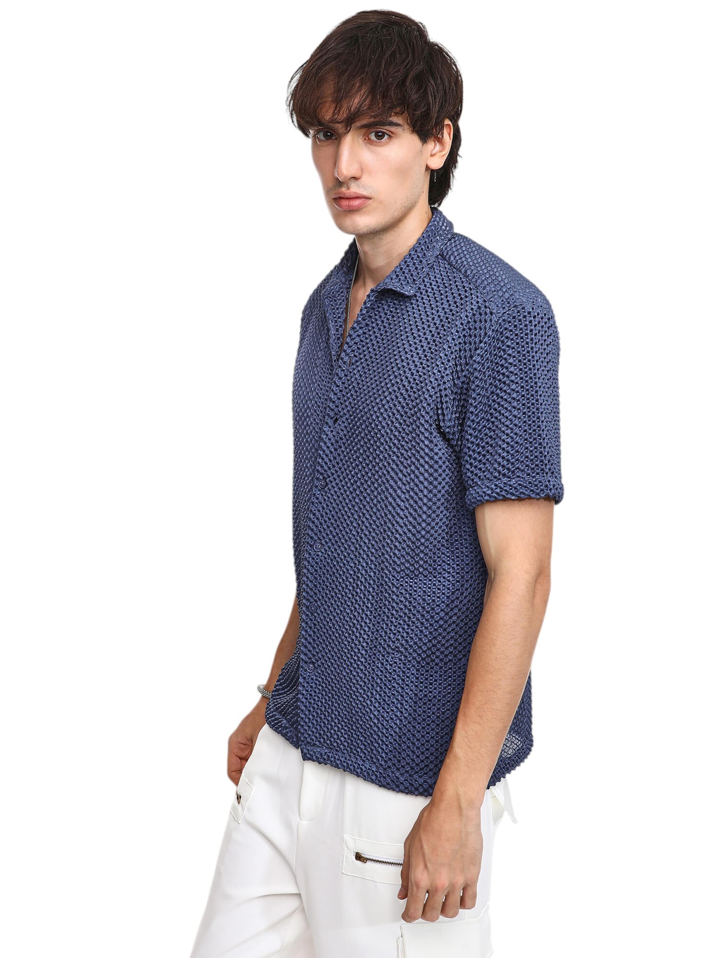 Campus Sutra Klasický střih Košile 'Yvette' – modrá