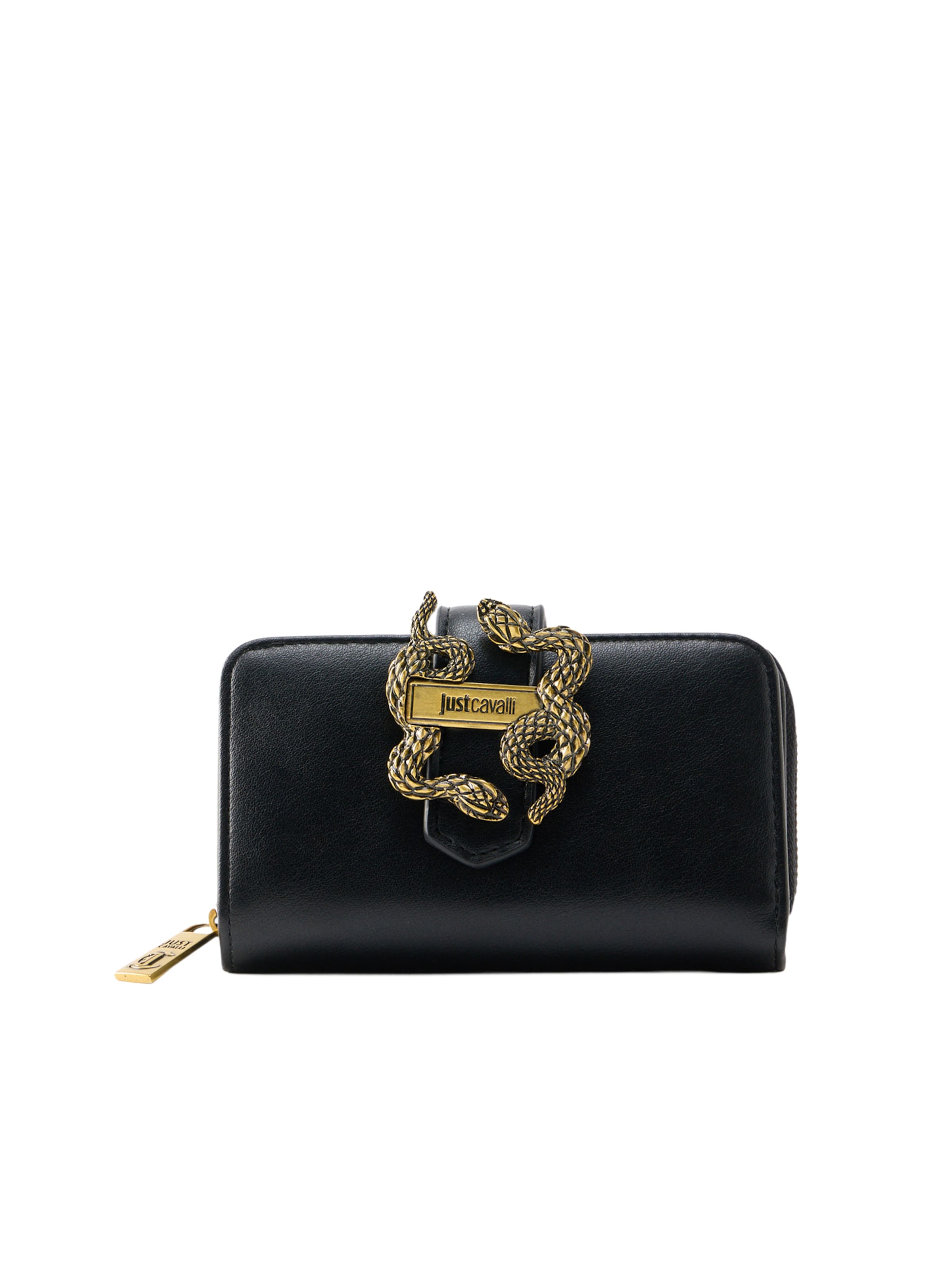 Just Cavalli Wallet 'ICONIC SNAKES' in Black: front