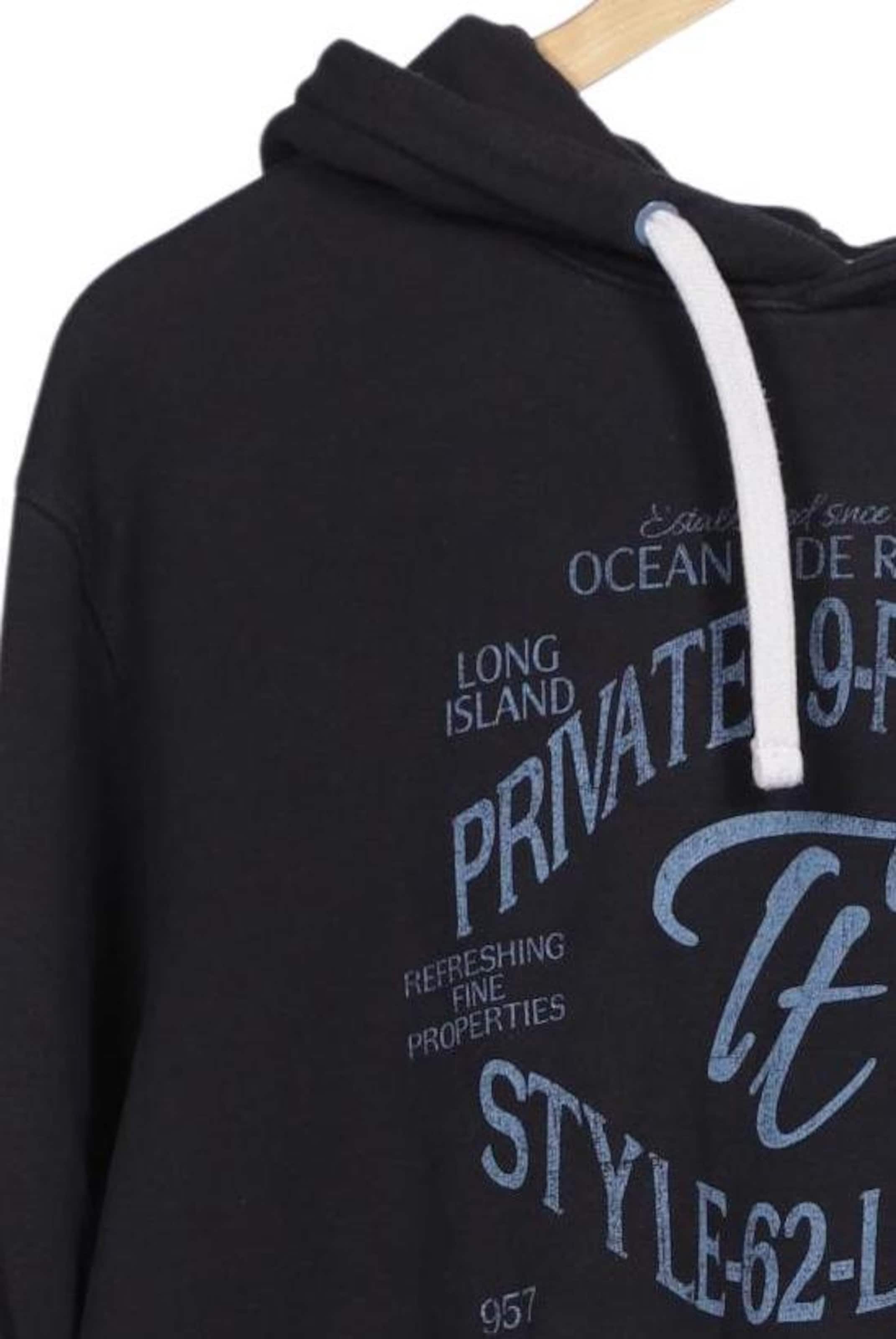 TOM TAILOR Kapuzenpullover L in Schwarz